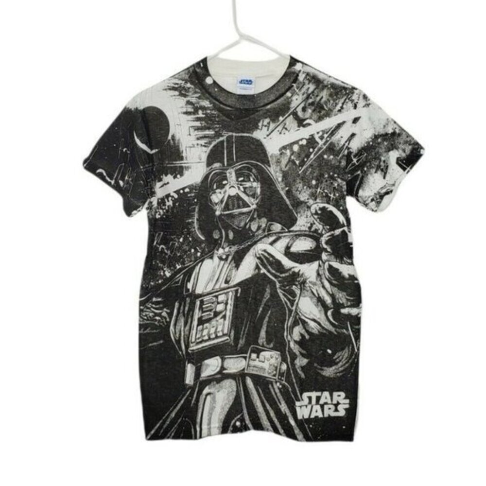 Vintage Star Wars All Over Print Darth Vader‎ Mens Small T Shirt